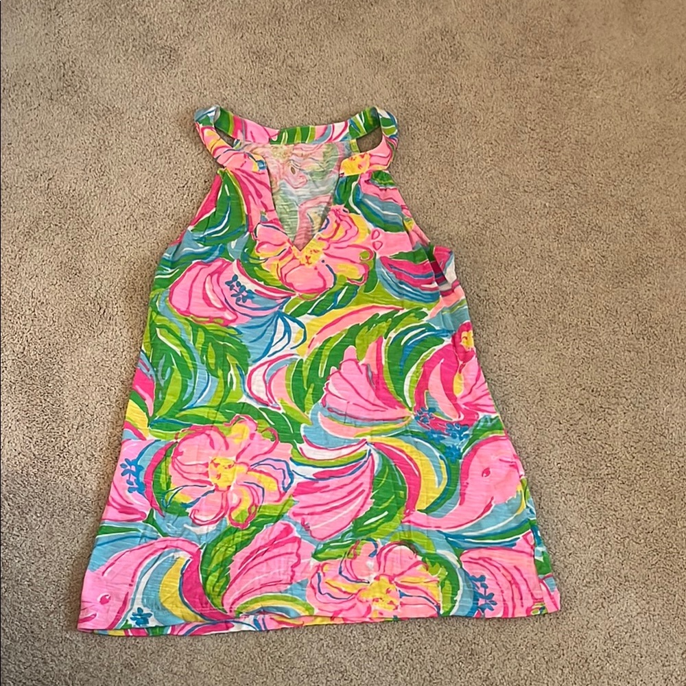 Lilly Pulitzer Pink and Green Floral Tank Top